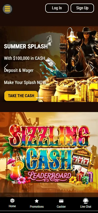 Lucky 7 Casino mobile promotions screen with free spins and prize promotions